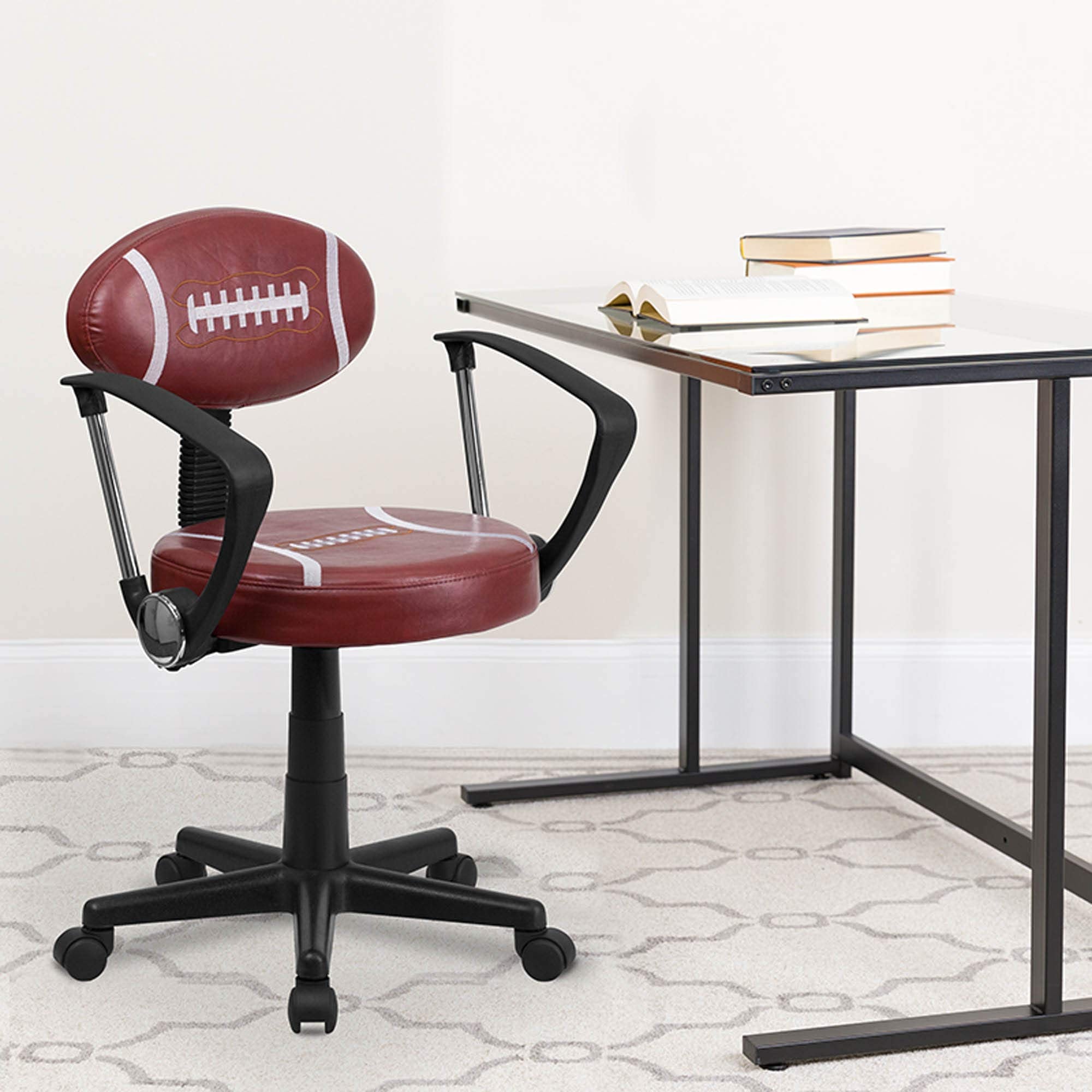 Flash Furniture Preston Football Swivel Task Office Chair with Arms
