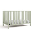 Storkcraft Morningside 5-in-1 Convertible Crib (Sage) - GREENGUARD Gold Certified Baby Crib, Fits Standard Crib Mattress, Easy 3