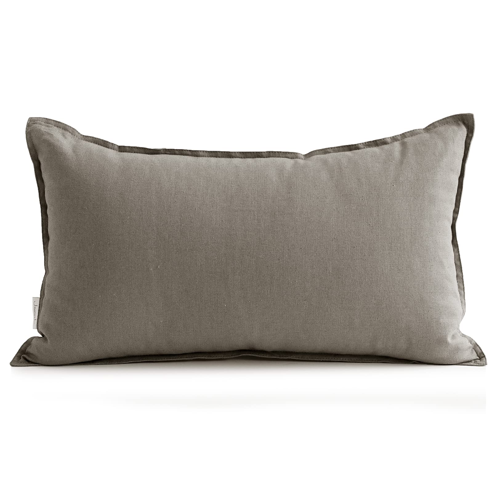 Jeanerlor Cotton Linen Decorative 12'X20' Lumbar Throw Pillow Case Cushion Cover With Twin Needles Stitch On Edge,For Wedding/