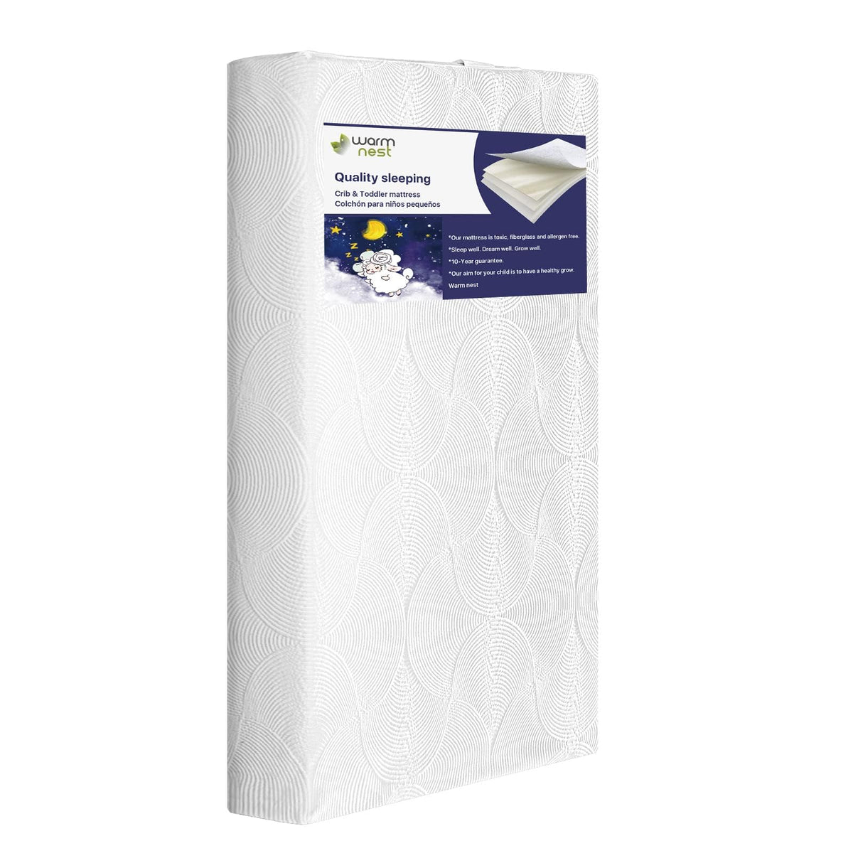 Memory Foam Crib Mattress, Dual Side Toddler Mattress,Washable And Waterproof, Fits Standard Full-Size Crib And Toddler Bed,Fibe