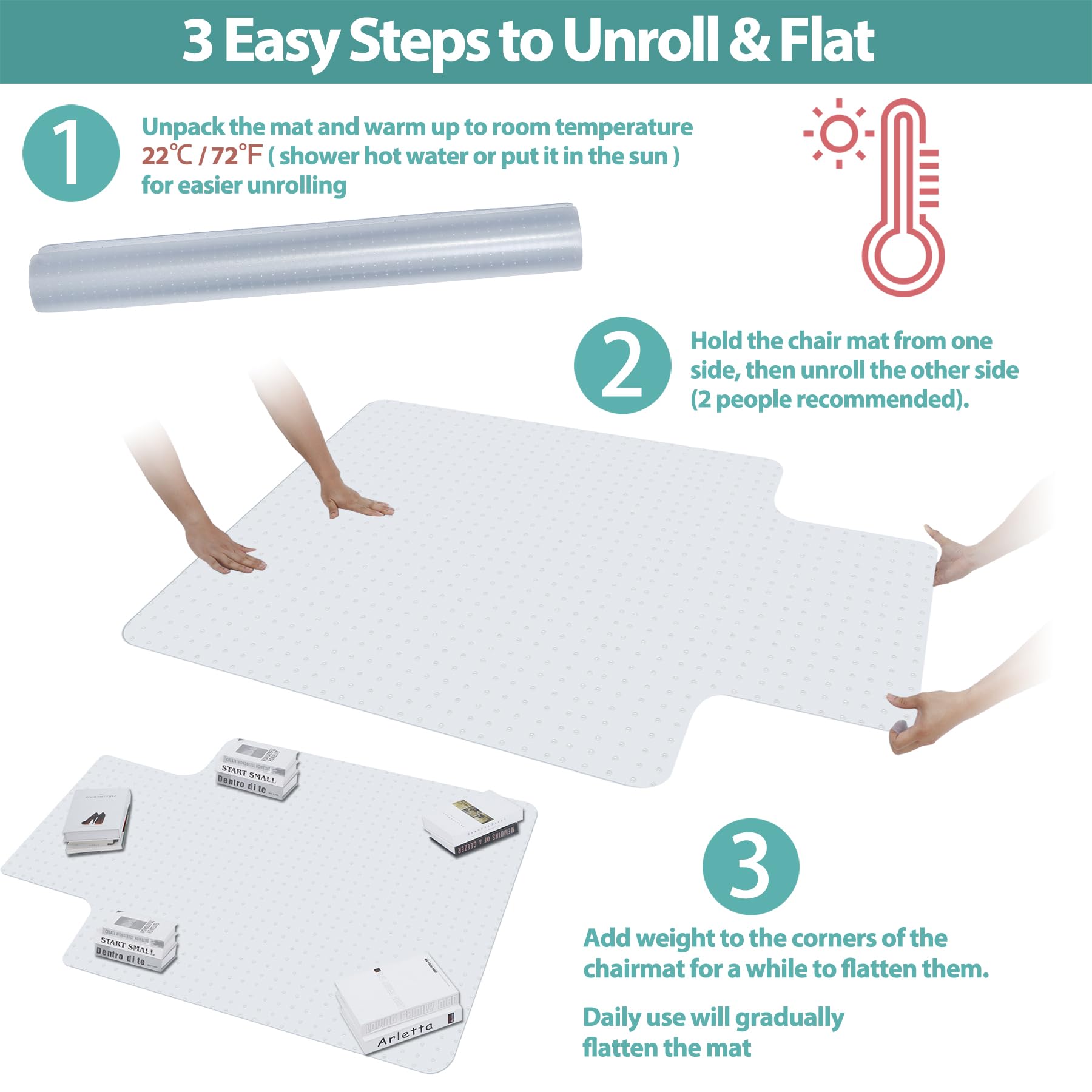 Super Deal Upgraded 48' X 36' Transparent Office Mat Chair Mat, Heavy Duty Carpets With Lip For Hardwood Floor, Rug Carpet Floor Computer Desk Low And Medium Pile Carpets