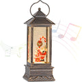 Christmas Musical Snow Globe Lantern, 12 Inch Spinning Glittering Lantern with 6 Hours Timer, USB Powered & Battery Operated for