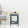 Casual Home Owl White Night Stand with USB Port, 17.5 in x 14.25 in x 24.5 in (W x L x H), Natural/Gray