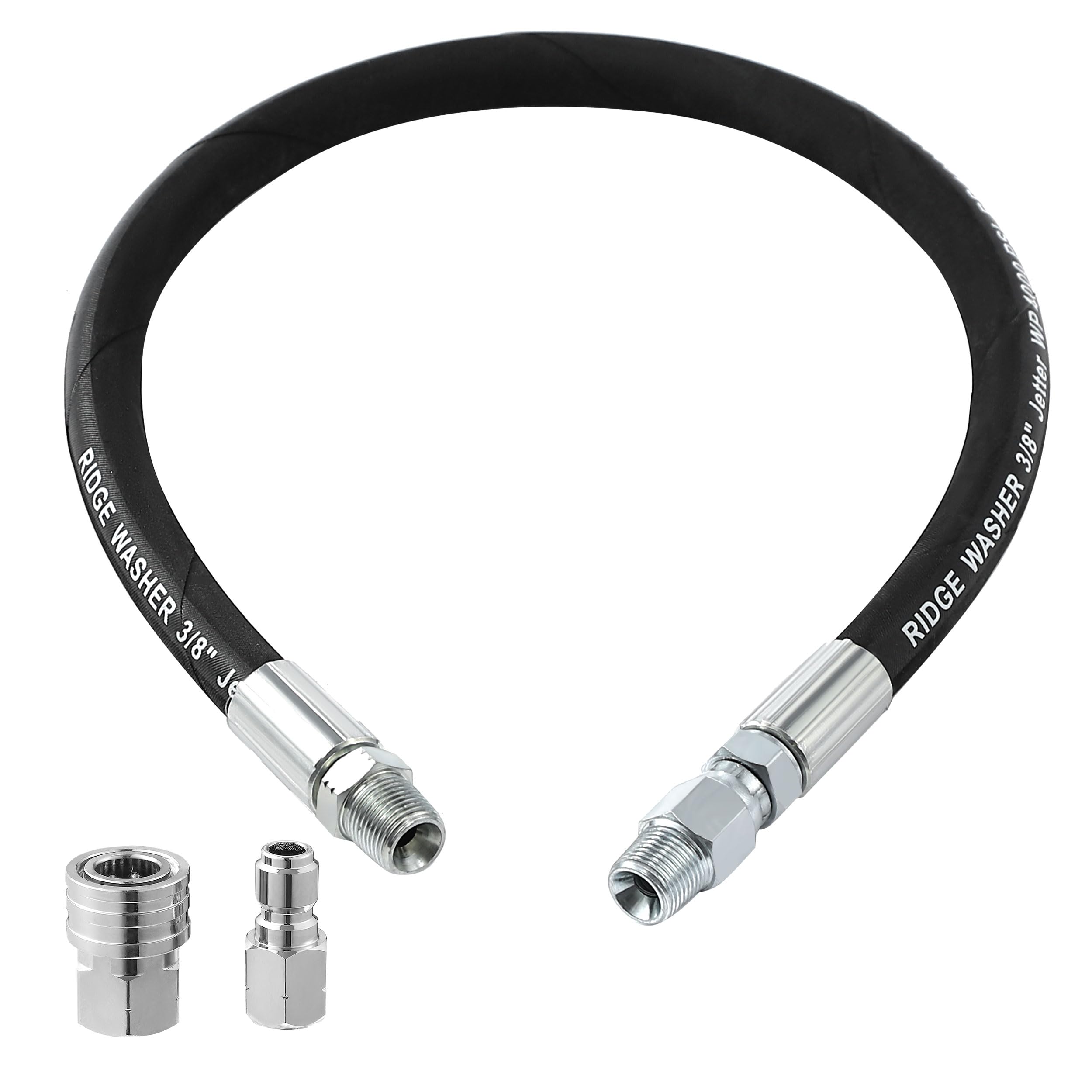 Ridge Washer Pressure Washer Whip Hose With Swivel, 3/8' Power Washer Jumper Hose, Hose Reel Connector Hose For Pressure Washin