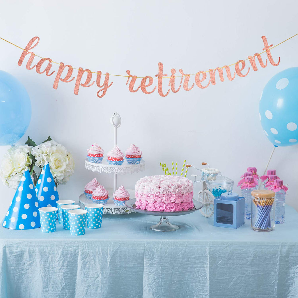 Innoru Glitter Happy Retirement Banner - For Farewell Party Bunting - Leaving Theme - Finally Retiring Party Bunting Decoration
