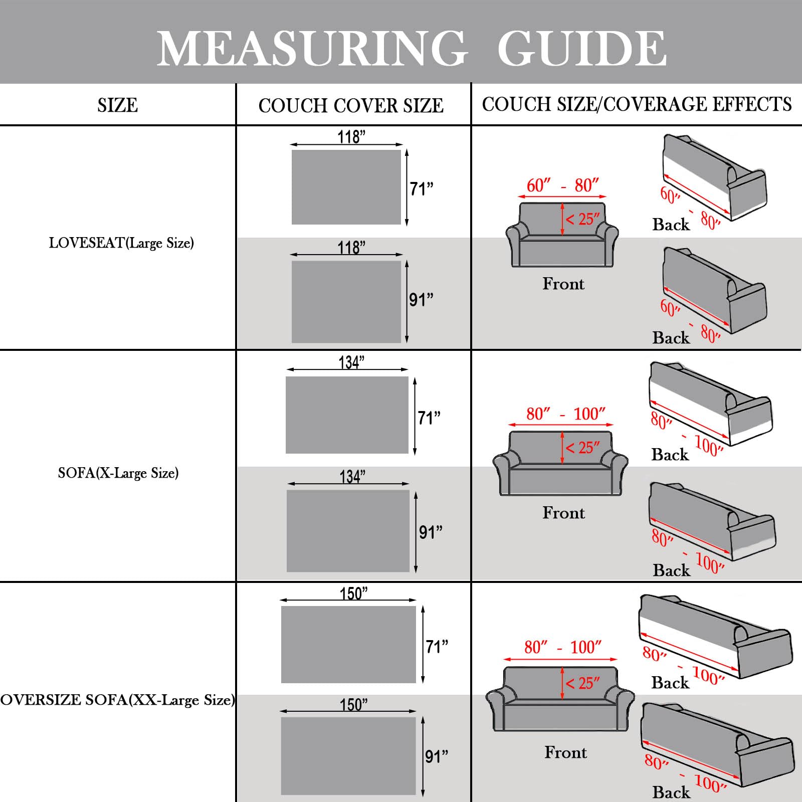 Handontime Grey Sofa Cushion Covers Boho Couch Sofa Covers Dog Couch Cover For Sofa Chenille Couch Sofa Slipcover For Pets Sofa Cover Thick Washable Sectional Slip Covers For Sofas/Couches, 91' X150'