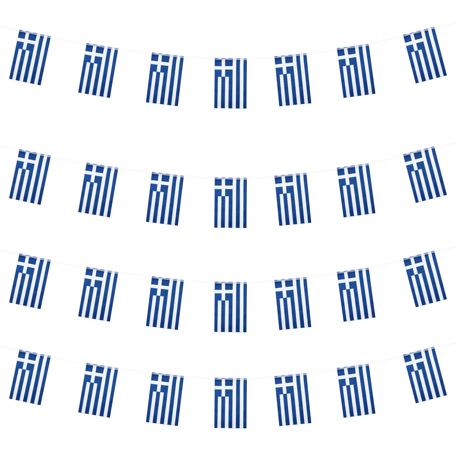 Wxtwk Greece Flags Greek Small Mini Pennant String Banner Flag Festival Decorations(50 Feet 38 Flags)