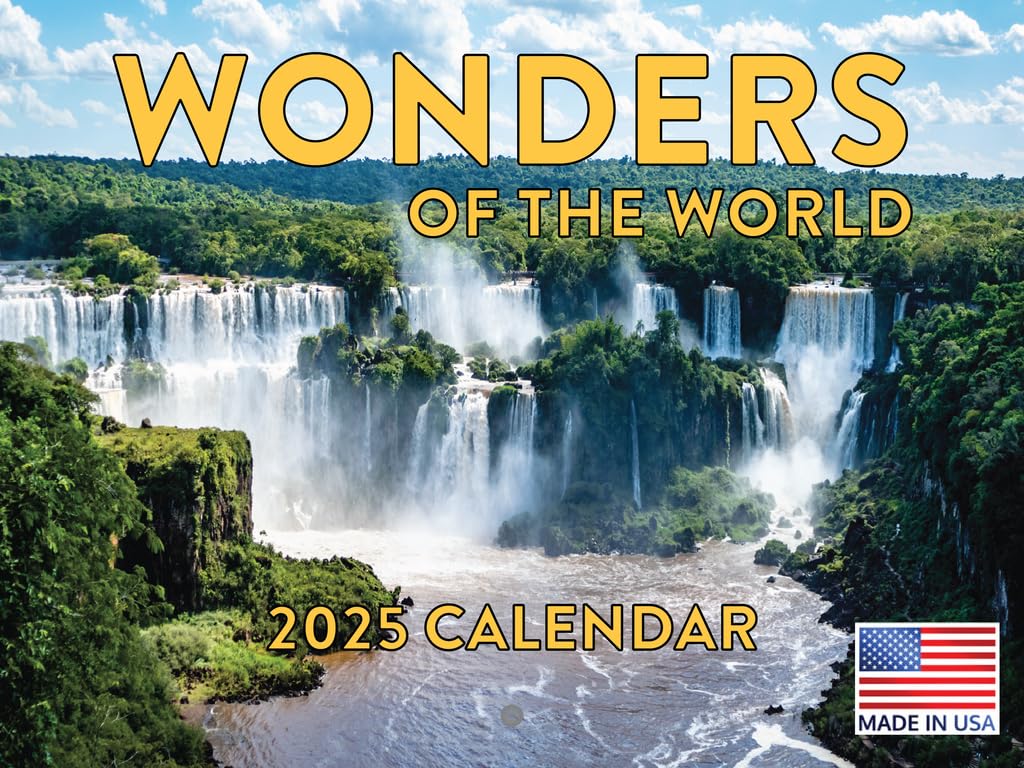 Wonders Of The World Calendar 2025 Natural Wonder Nature Travel Monthly Wall Calender 12 Month | American Made In The Usa