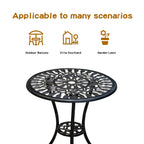 Jardin De Centennial Patio Bistro Set.Rust-Resistant Cast Aluminum Bistro Table Set With Umbrella Hole For Backyard (Tulip Copper)