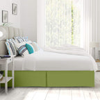 Nestl Calla Green Bed Skirt King Size - King Bed Skirt 14 Inch Drop - Brushed Microfiber Bed Skirts - Hotel Quality Pleated Bed Skirt - Shrinkage & Fade Resistant
