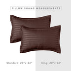 Elegant Comfort Wrinkle Resistant - Silky Soft Dobby Stripe Bed-In-A-Bag 8-Piece Comforter Set - King Chocolate