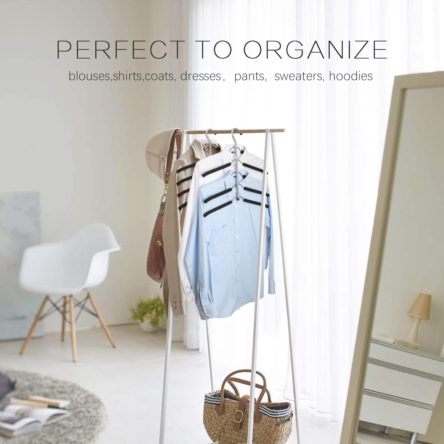 Doiown Blouse Tree Hangers Clothes Hangers Non Slip Space Saving Stainless Steel Shirt Hangers Sweater Hangers Coats Hangers Clo