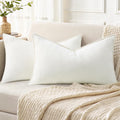 Decoruhome Couch Throw Pillow Covers 12X20 Set Of 2, Decorative Soft Chenille Lumbar Pillow Covers With Elegant Design For Sofa
