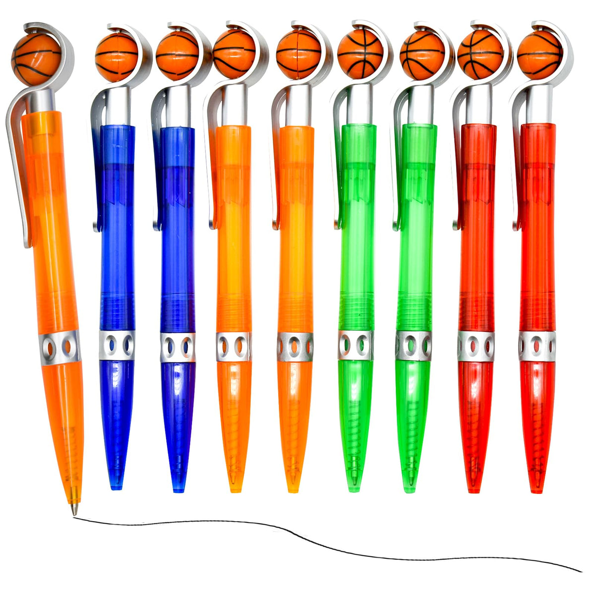 Lopenle 12Pcs Novelty Basketball Pens Sports Ballpoint Pens Cool Sports Writing Pen For School Office Sports Meeting Souvenirs D