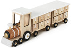 BRUBAKER Reusable Wooden Advent Calendar to Fill - White Locomotive with 24 Doors - DIY Christmas Calendar 18.11 x 3.74 x 4.21 i