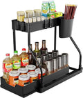Ramanpriya 2 Tier Sliding Rack Kitchen Storage Use For Home Kitchen 2 Tier Under Sliding Cabinet Basket Organizer Drawer With 4 