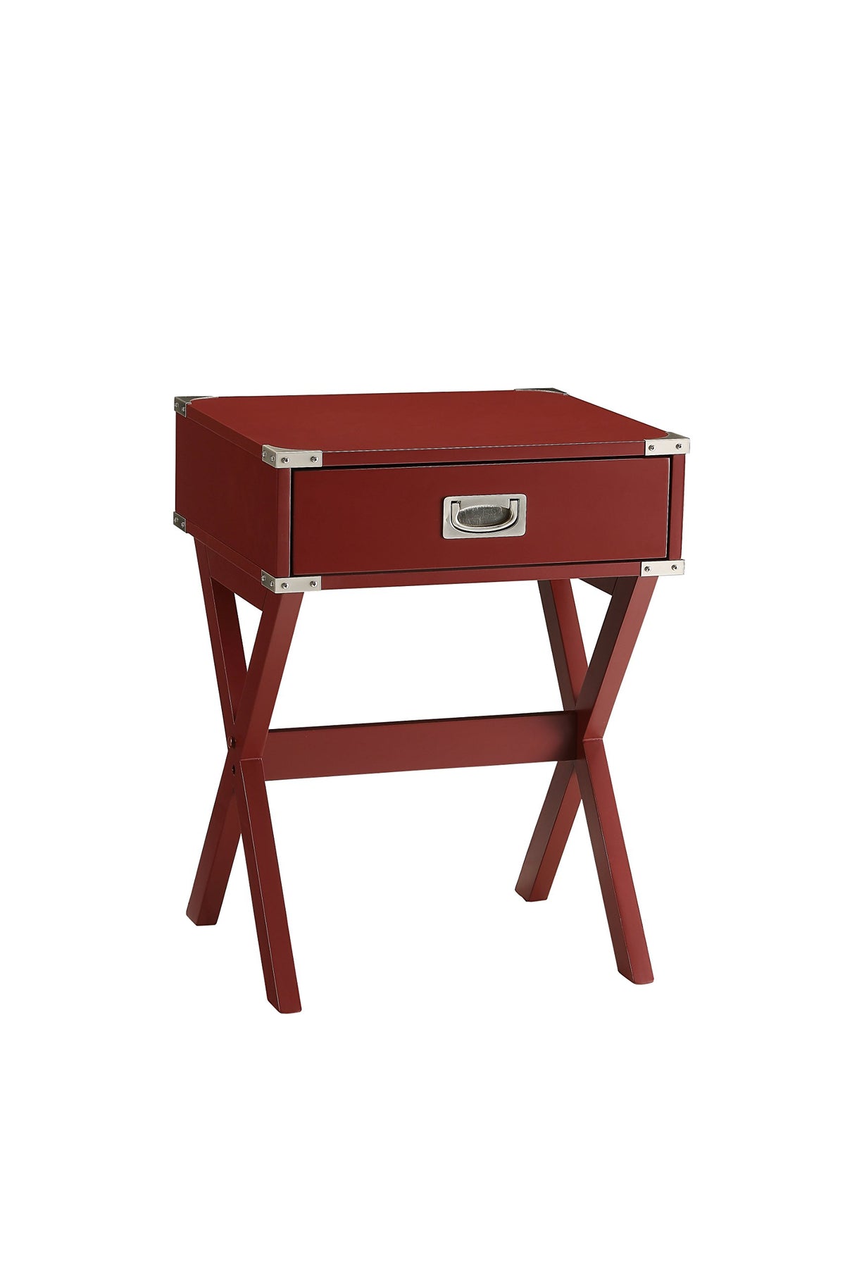 Acme Babs 1-Drawer Wooden End Table In Red