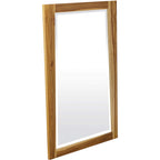 HomeRoots Natural Brown Solid Teak Wall Mirror in Natural Finish