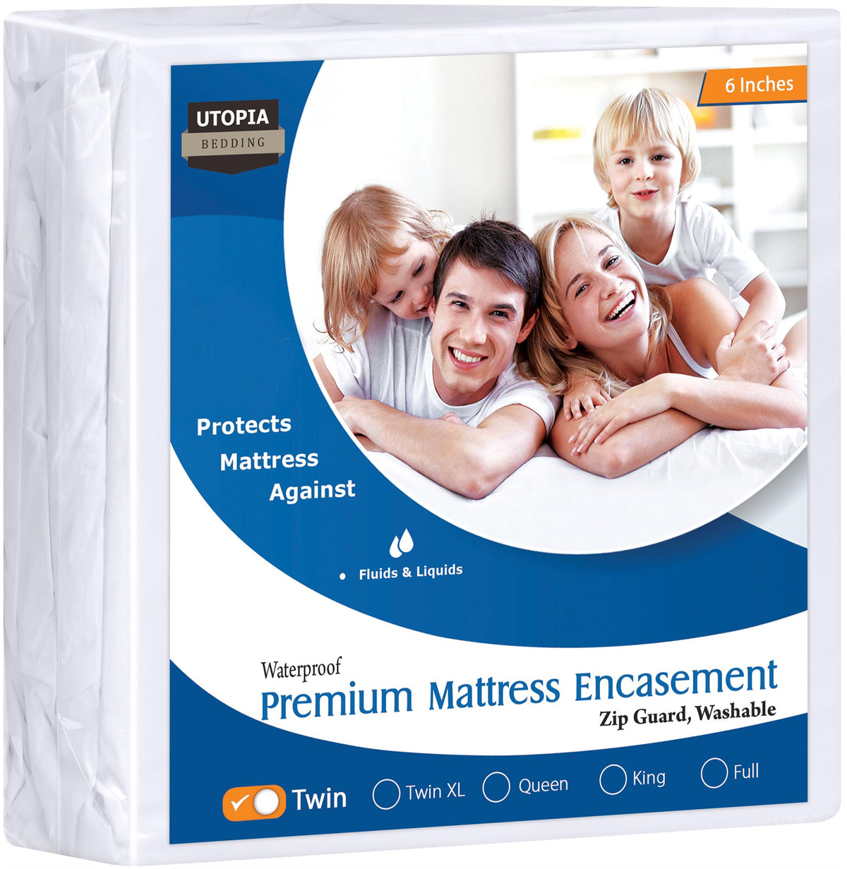 Utopia Bedding Premium Zippered Mattress Encasement (Fits 6 Inches Mattress, Twin) - Waterproof And Bed Bug Proof Mattress Prote