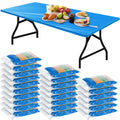 Boao 24 Pcs Summer Plastic Table Covers - Rectangle Fitted Tablecloth, Disposable, Waterproof for Indoor/Outdoor Folding Tables 