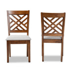 Baxton Studio Caron Modern and Contemporary Grey Fabric Upholstered and Walnut Brown Finished Wood 2-Piece Dining Chair Set