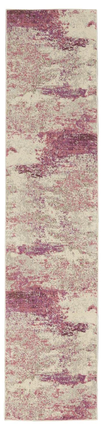 Nourison Celestial Modern Abstract Ivory/Pink 2' X 6' Area Rug, Easy Cleaning, Non Shedding, Bed Room, Living Room, Dining Room,