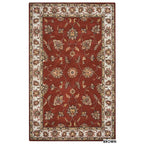 Rizzy Home Alora Decor Sareena 8' Round Border Rust/Taupe/Sage/Tan/Khaki Area Rug