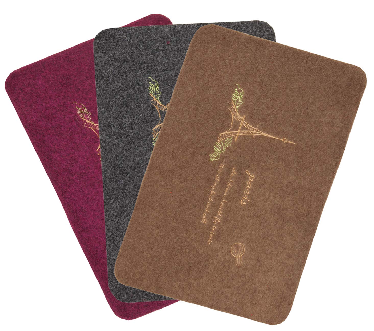 Kuber Industries Microfiber Anti Slip 3 Pieces Bath Mat (Pink, Gray & Brown)CTKTC28504