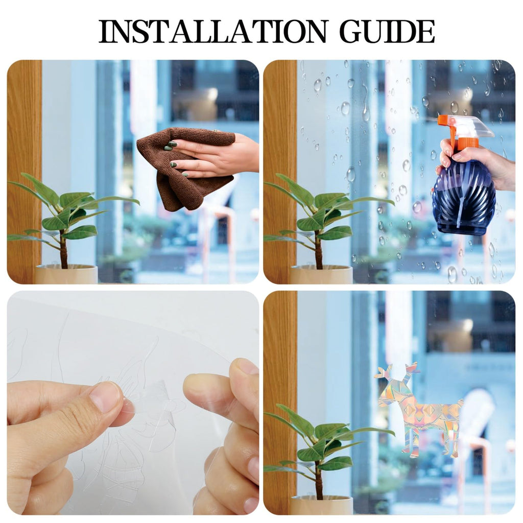 Shawula 60Pcs Christmas Snowflake Window Clings Anti Collision Window Decals To Save Birds From Window Collisions Non Adhesive P