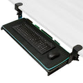 Vivo Large Height Adjustable Under Desk Keyboard Tray With Rgb Led Light Mouse Pad, C-Clamp Mount, 27 (33 Including Clamps) X 11