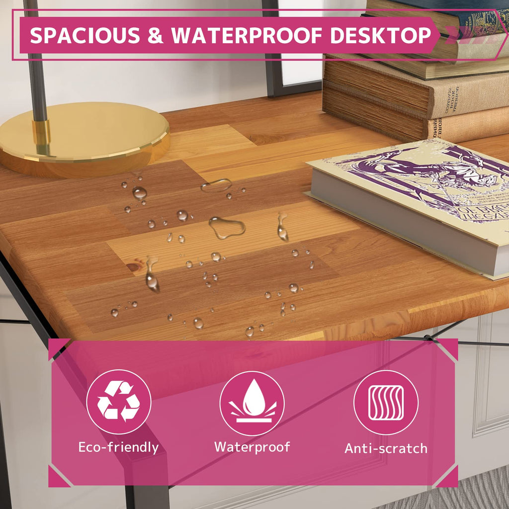 Acme Jurgen Wooden Rectangle Top Writing Desk in Oak and Black