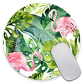 Amcove Watercolor Tropical Palm Tree With Flamingo Mousepad,Custom Round Mouse Pad 7.9 X 7.9 X 0.12 Inch