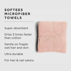 Fromm Softees Microfiber Salon Hair Towels For Hairstylists, Barbers, Spa, Gym In Light Pink, 16' By 29', 10 Count Perfect Hai