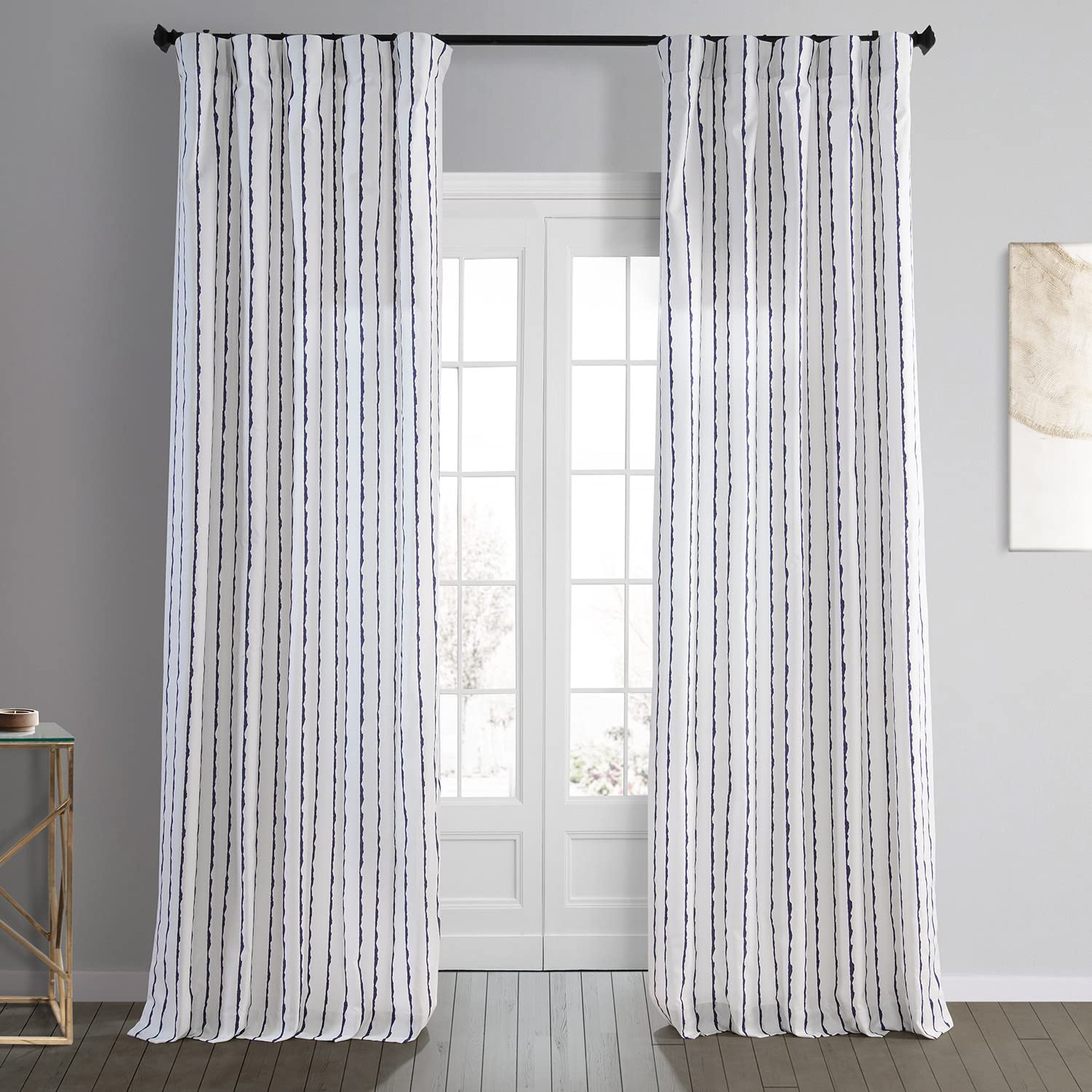 Hpd Half Price Drapes Abstract Striped Printed Curtains 84 Inches Long Luxury Cotton Curtains (1 Panel) Room Darkening Window Cu