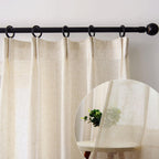 Ftinala 108 Inch Curtains Natural Linen Sheer Curtains 108 Inches Long Pinch Pleated Drapes Extra Long Neutral Farmhouse Curtain