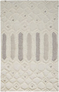 HomeRoots 512811 8 x 10 ft. Ivory Taupe & Tan Wool Geometric Hand Tufted Handmade Stain Resistant Rectangle Area Rug