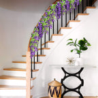 Findosom Wisteria Artificial Flowers Garland, 5Pcs Total 36Ft Purple Wisteria Hanging Flowers, Flower Garland Decorations For Ho