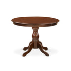 East West Furniture HBBO5-MAH-W 5 Piece Dining Set Includes a Round Dining Table with Pedestal and 4 Kitchen Chairs, 42x42 Inch, Mahogany