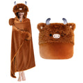 Mewaii Wearable Oversized Blanket Hoodie For Adults, Highland Cow Blanket Hooded Cloak, Warm And Cozy Flannel Cute Blanket Hoodi