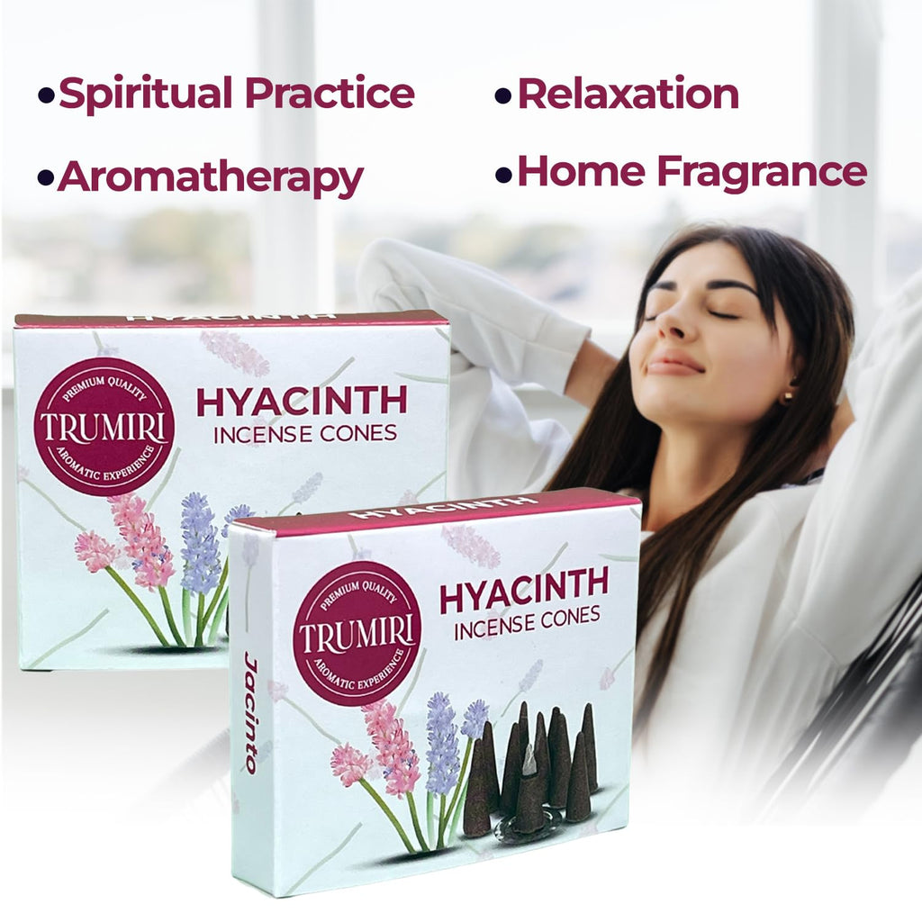 Hyacinth Incense Cones - Total 20 Cone Incense - Dual Pack Of 10 Insence Cones - Incense Cones Scented - Cone Incense Scents - I