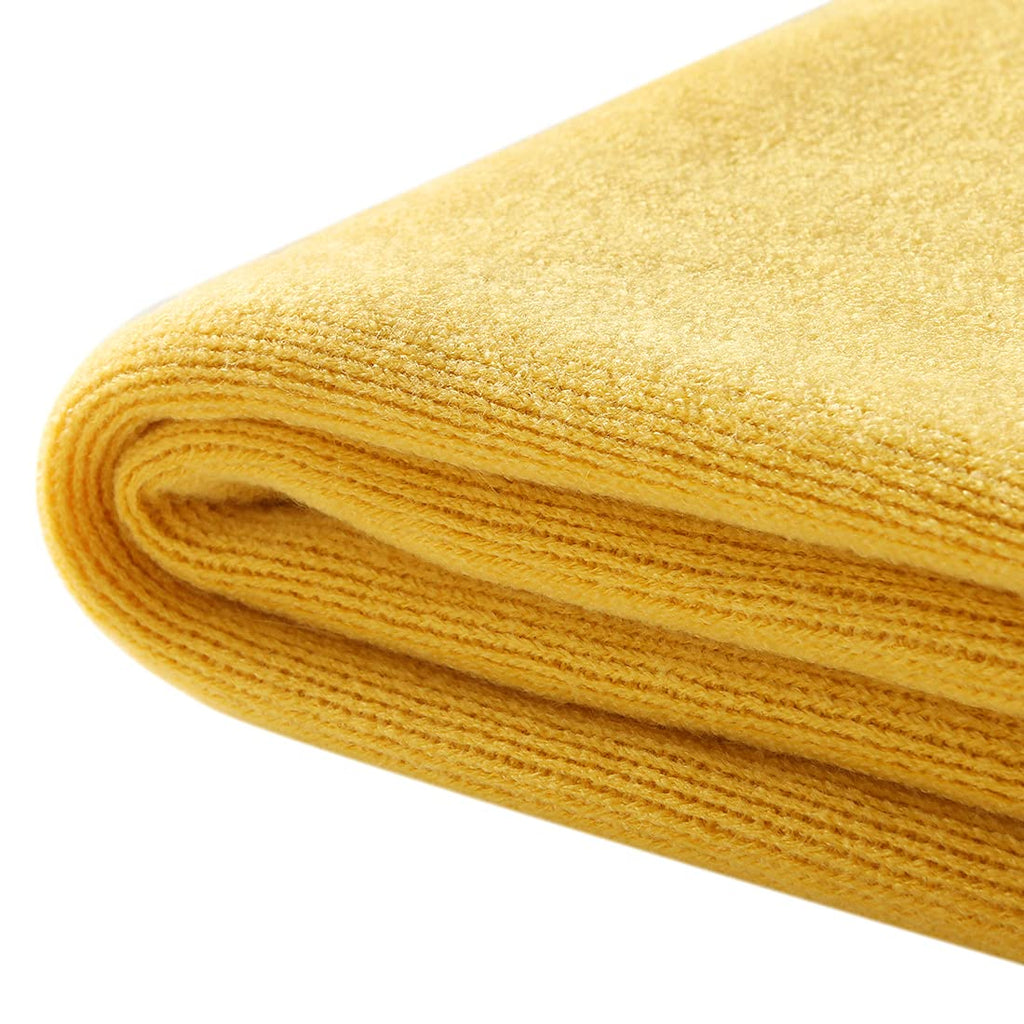 Homiest Decorative Knitted Throw Blanket With Fringe Soft & Cozy Tassel Blanket For Couch Sofa Bed (Yellow,50X60)