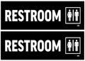 Rogue River Tactical 2 Pack Unisex Men & Women Restroom Bathroom Door Sticker Set Sign Warning 9X3 Inch Vinyl Decal Indoor Outdo