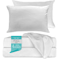 Bedvoyage 100% Organically Grown Viscose Derived From Bamboo - Cooling Bedding Sheets & Pillowcases Set - 2 Pillowcases, 1 Fitte