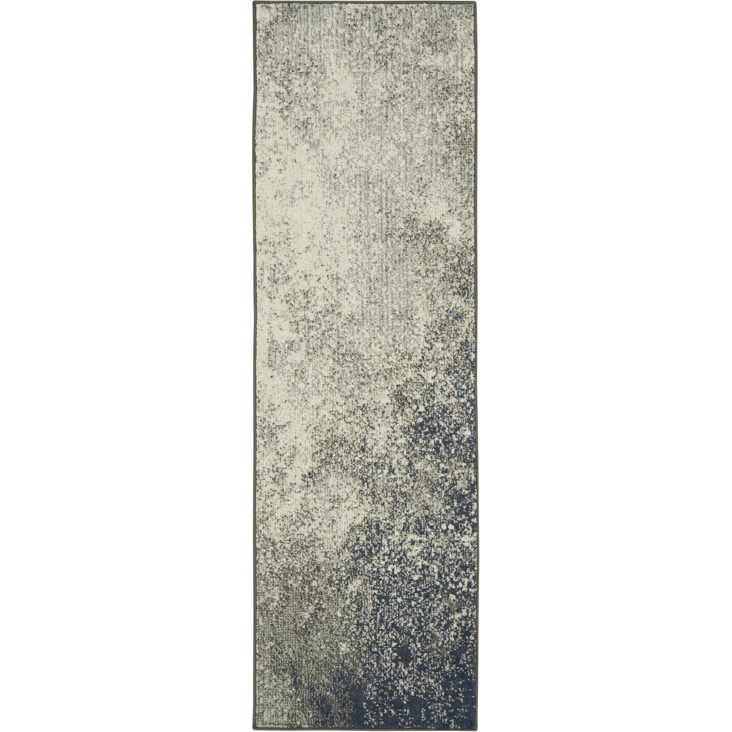 Nourison Passion Charcoal/Ivory 110 x 6 Area-Rug, Modern, Abstract, Easy-Cleaning, Non Shedding, Bed Room, Living Room, Dini