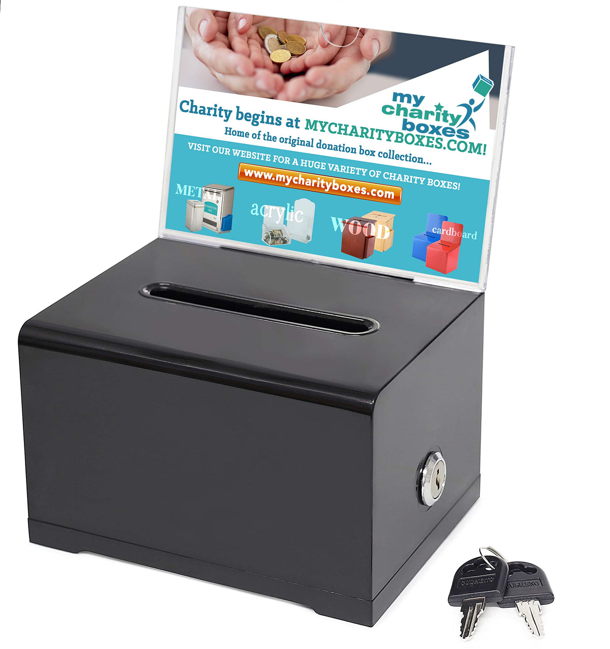 Mcb Quality Acrylic Like Donation And Suggestion Ballot Box With Lock - Secure And Safe Drawing Ticket Box - Great For Business