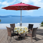 Umineux Outdoor Tablecloth With Umbrella Hole And Zipper, Spring/Summer Waterproof Table Cover For Picnic/Bbq/Garden(60' Round,Sunflower)