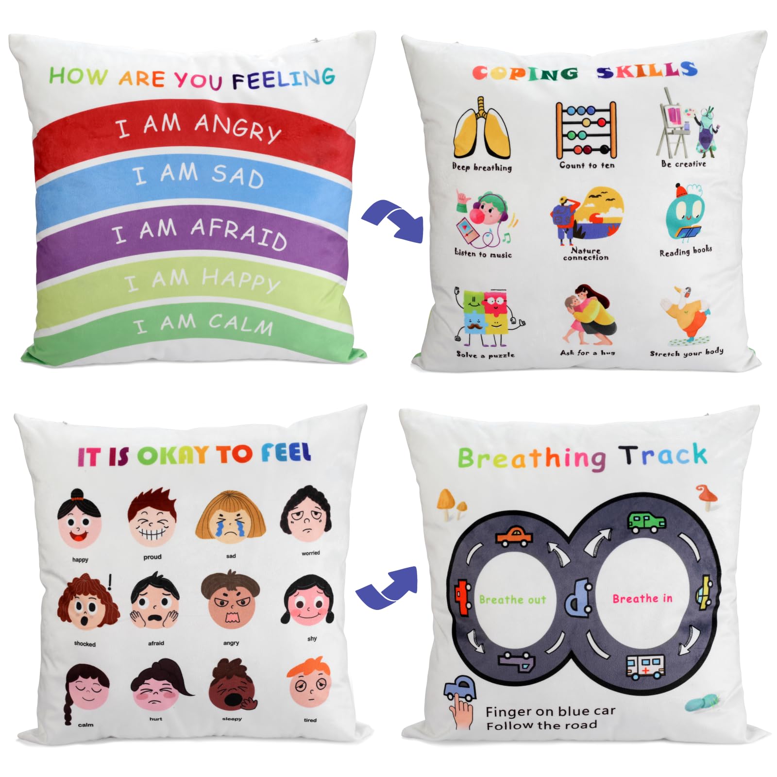 B Bbpm Classroom Must Haves Throw Pillow Covers Set Of 2 - Calming Corner School Counselor Office Mental Health Pillow Decor Cal