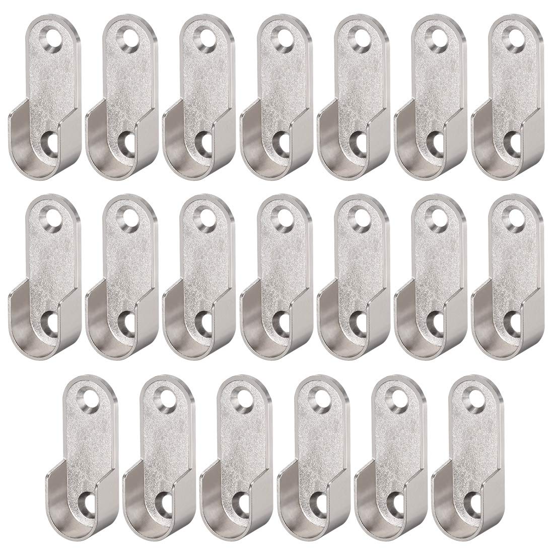 uxcell 20Pack Oval Closet Rod End Supports Wardrobe Rod Flange Bracket