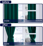 Hiasan Back Tab Blackout Curtains 2 Panels, Rod Pocket Christmas Curtains For Bedroom, Room Darkening Emerald Green Curtains For