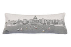HomeRoots Cream 35' White Madison Daylight Skyline Lumbar Decorative Pillow